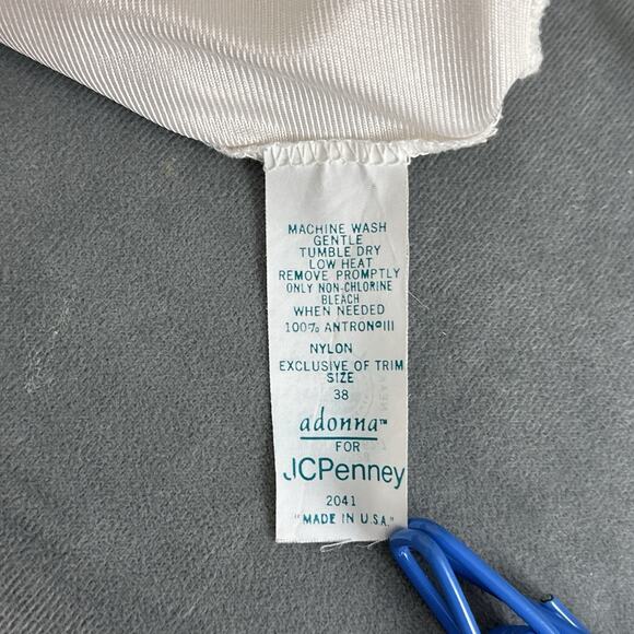 Vintage Adonna Full Slip ILGWU Union USA Off White Lace Nylon Ribbon Straps - Picture 7 of 8